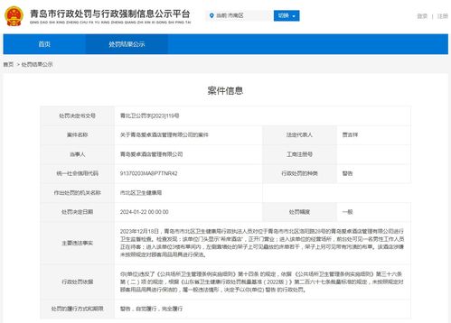 青島愛卓酒店管理處罰案件解析 企業(yè)合規(guī)管理的警示與反思
